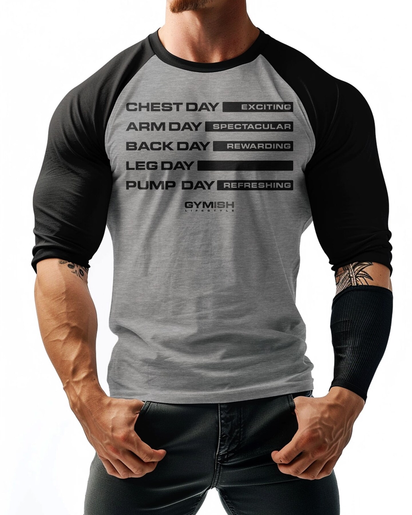 054. RAGLAN GYM DAYS LEG DAY Workout T-Shirt for Men
