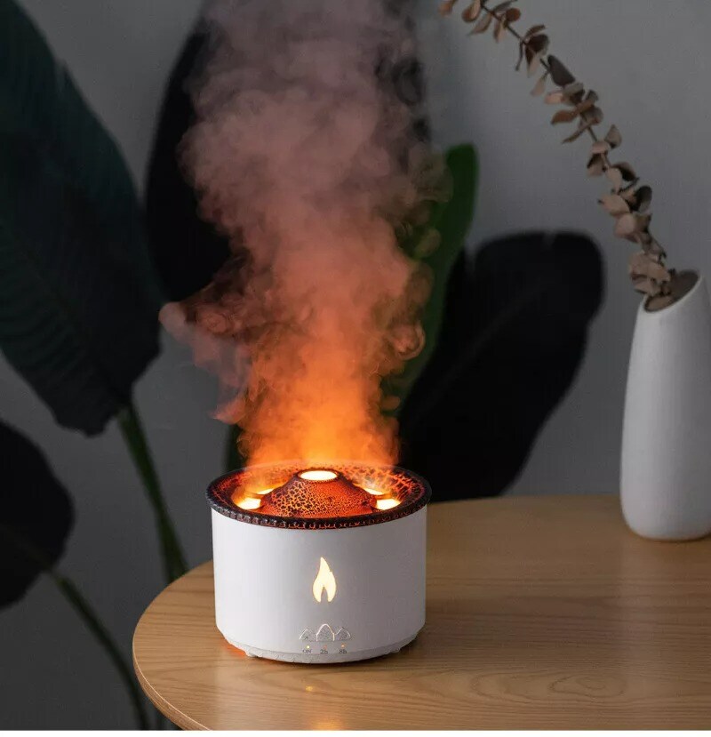 Volcanic Flame Humidifiers Air Aroma Diffuser Essential Oil Humidifier 360ml