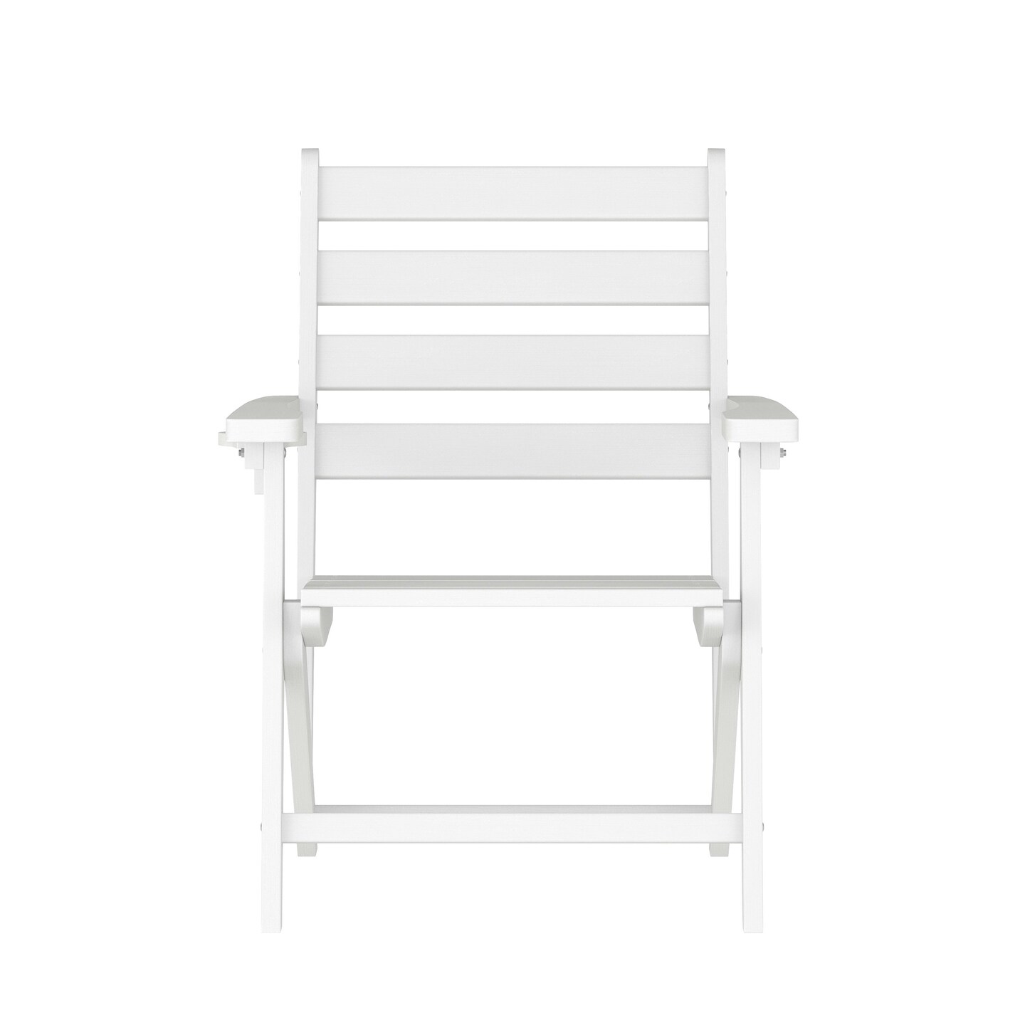 Merrick Lane Maitland Indoor/Outdoor Adirondack Dining Chair with Fold Out Cup Holder, Recycled All-Weather HDPE Adirondack Chair