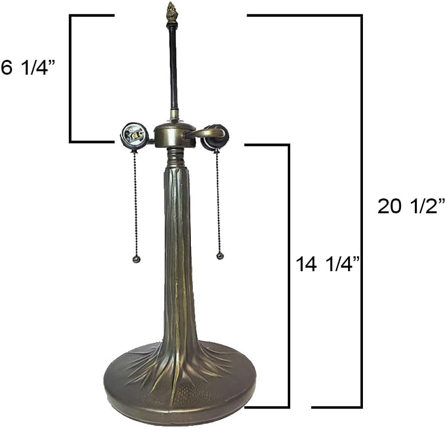 Tree Trunk Metal Lamp Base, Antique Bronze Finish With Gold Highlights, Nicely Weighted, 20-1/2&#x22; Tall