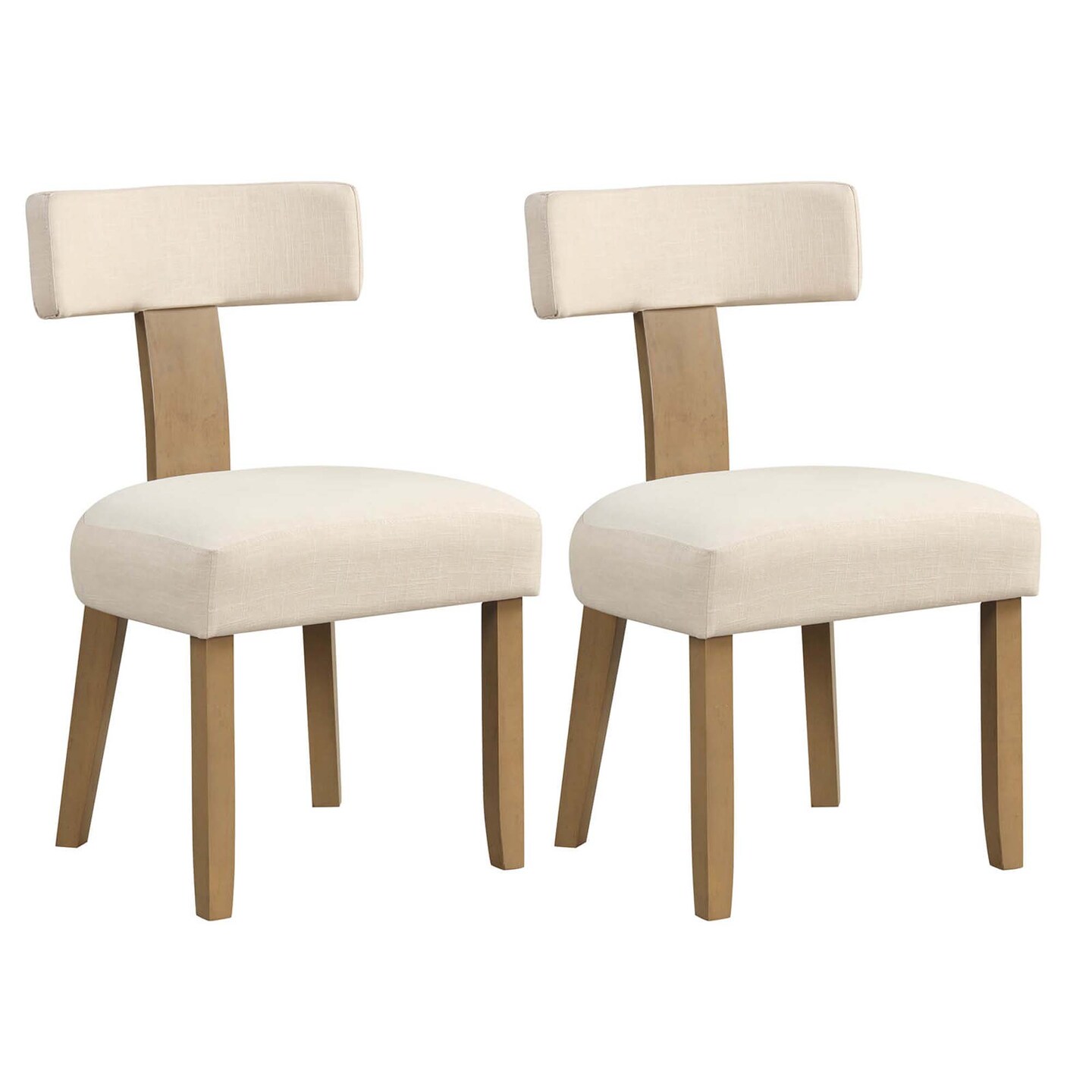 Costway Set of 2/4 Armless Dining Chairs with Curved Backrests & Padded Seat Cushions Beige