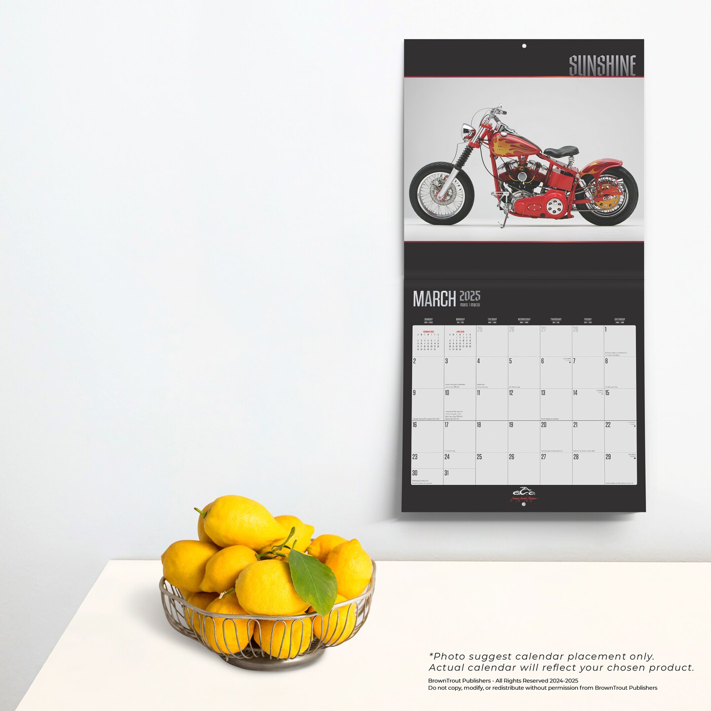 Orange County Choppers OFFICIAL | 2025 12 x 24 Inch Monthly Square Wall Calendar | Plastic-Free | BrownTrout | Motorcycle TV Show American