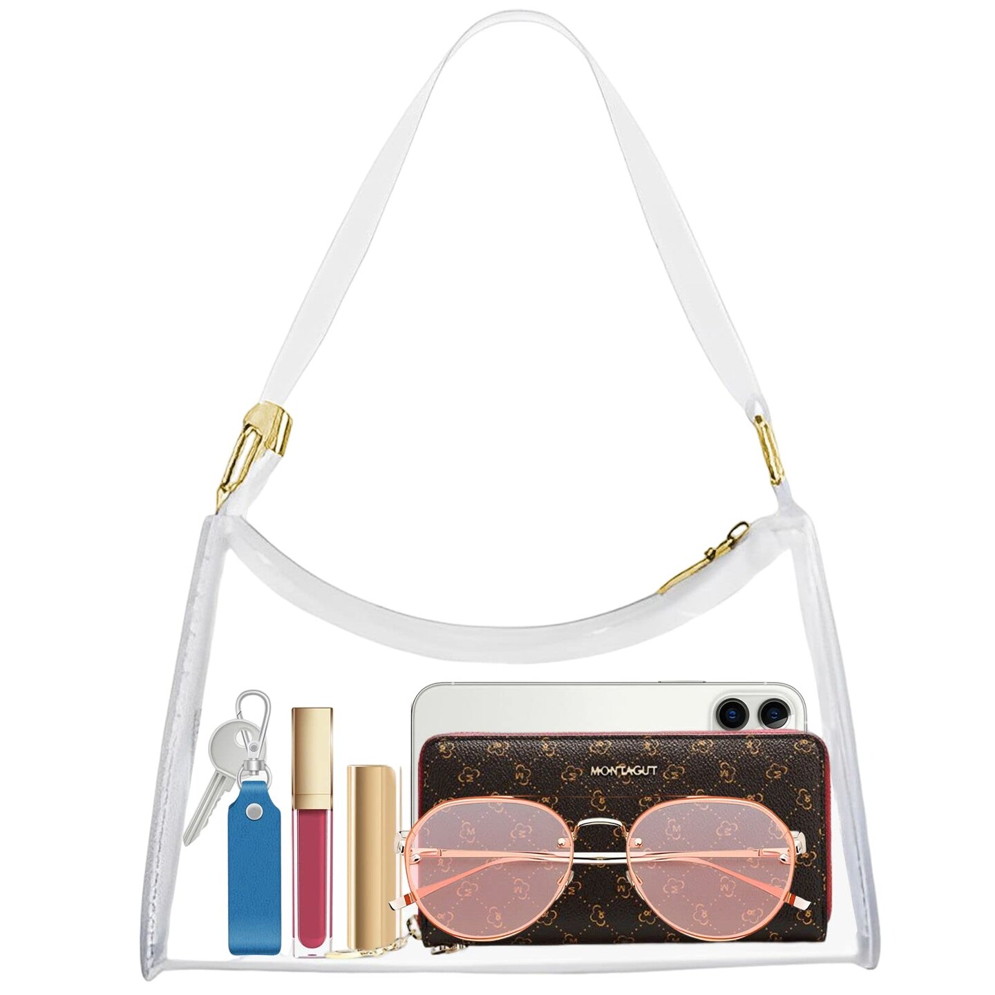Clear Purses for Women Stadium Crossbody,Clear Bag for Stadium Events,Pvc Clear Bag Clear Stadium bag for Concerts,Festivals,Sport Events