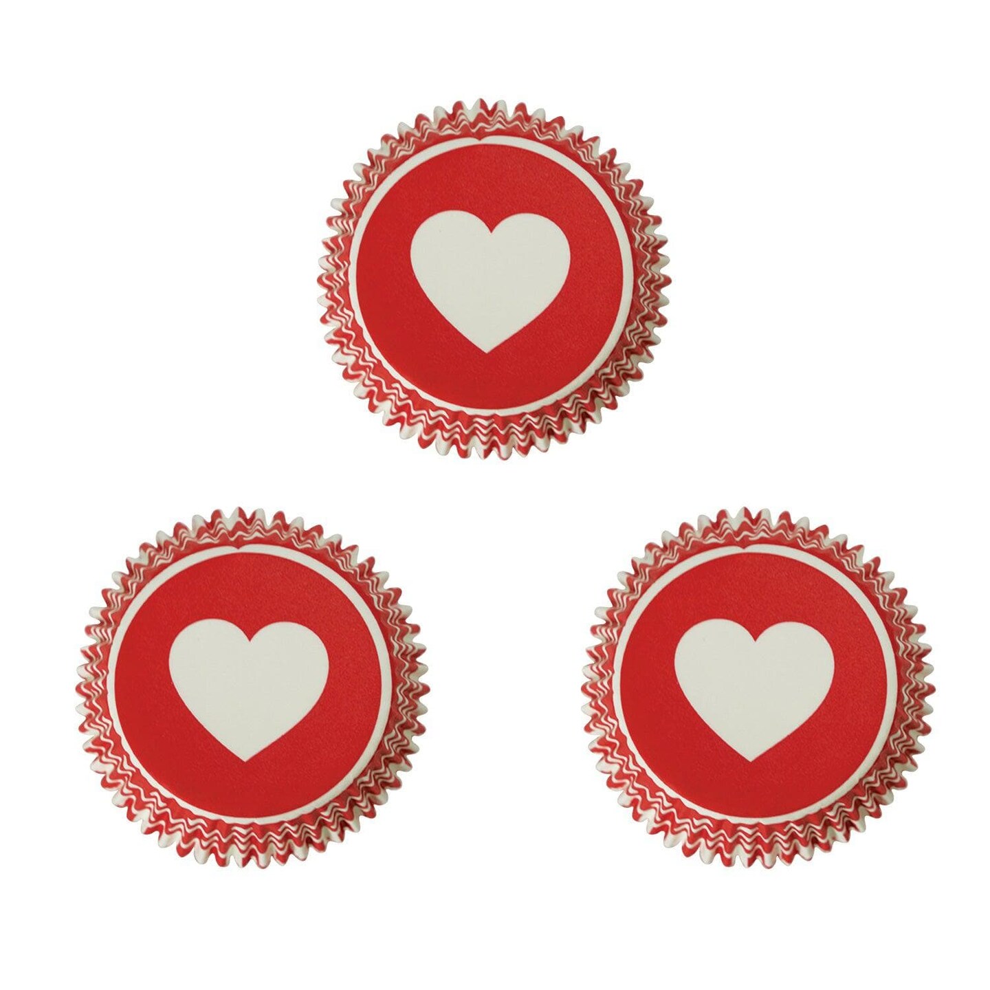 Banded Heart Standard Size Cupcake Wrappers & Liners | 25 PC Set