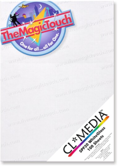 TheMagicTouch CL Media Sticker Paper for Laser Printers - White Gloss A3x100