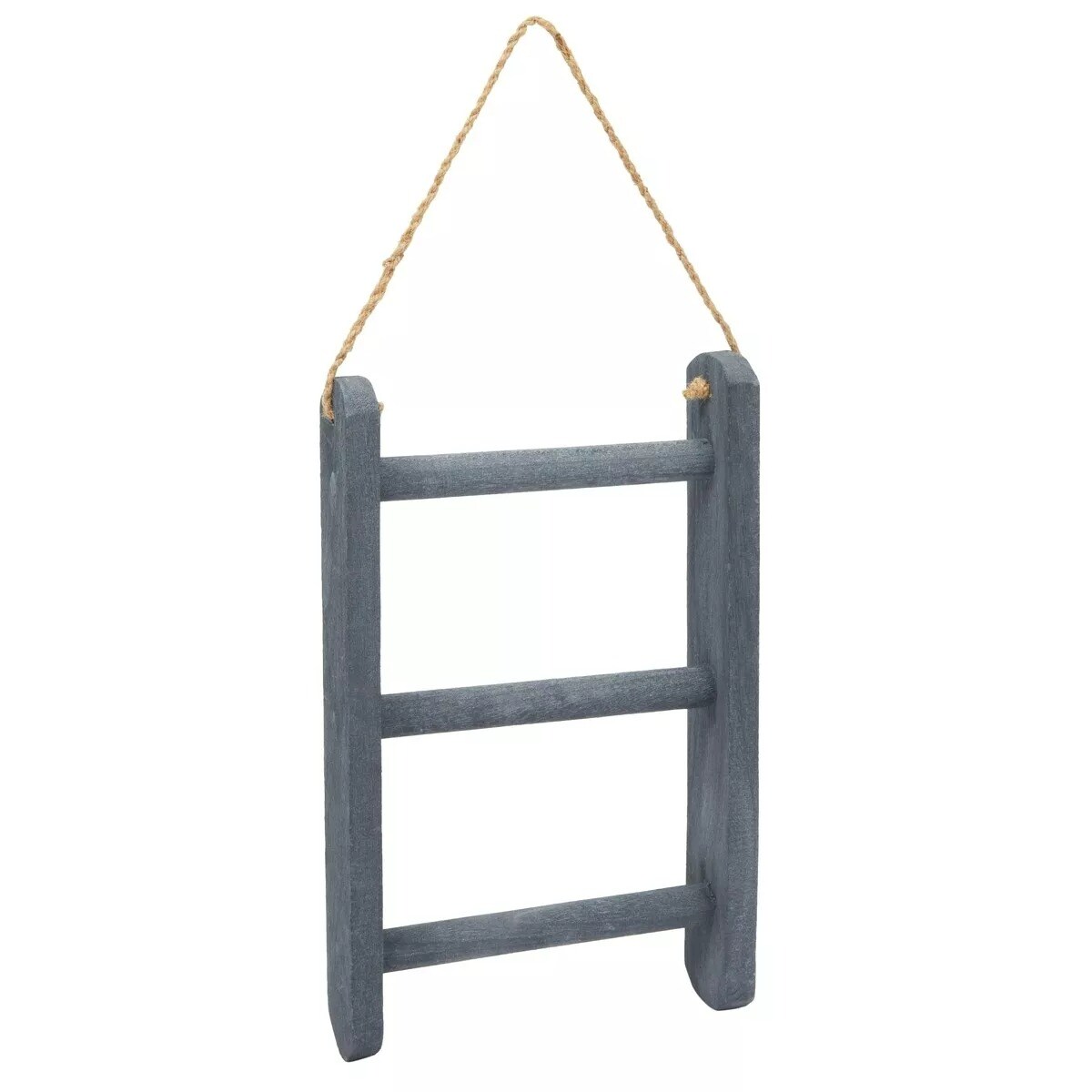 3-Tier Hanging Towel Rack, Wooden Hanging Ladder Rack, 10 x 23 in, Gray