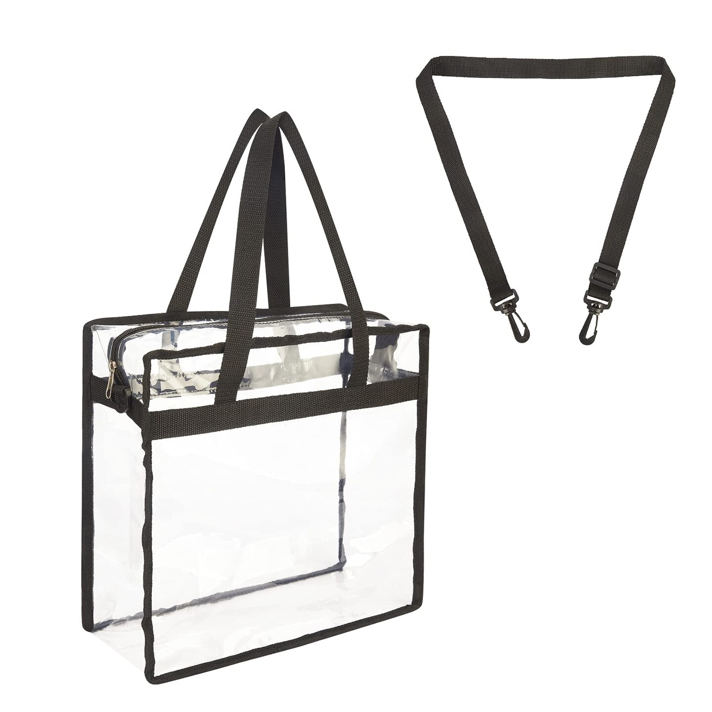 Clear Tote Bag Stadium Security Approved, See Through Clear Handbag Purse Bag for Work, Beach, Stadium, Makeup, Cosmetics