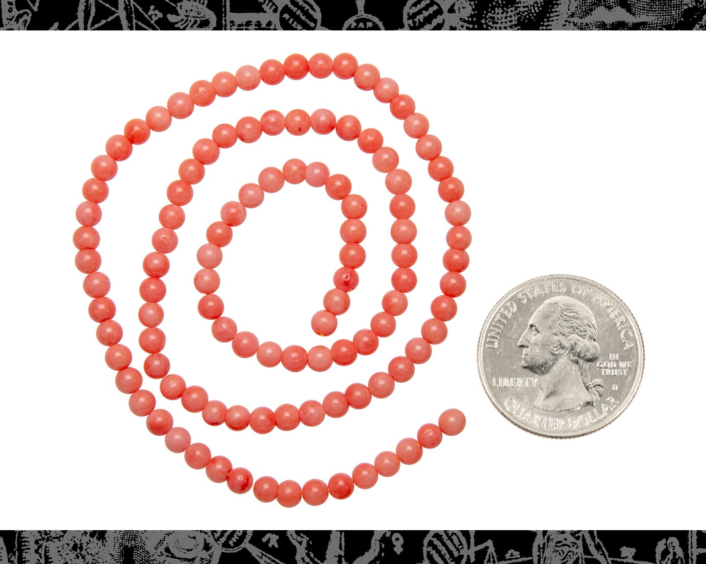 Pink Round 4mm Coral Beads - One Strand Bead-B6