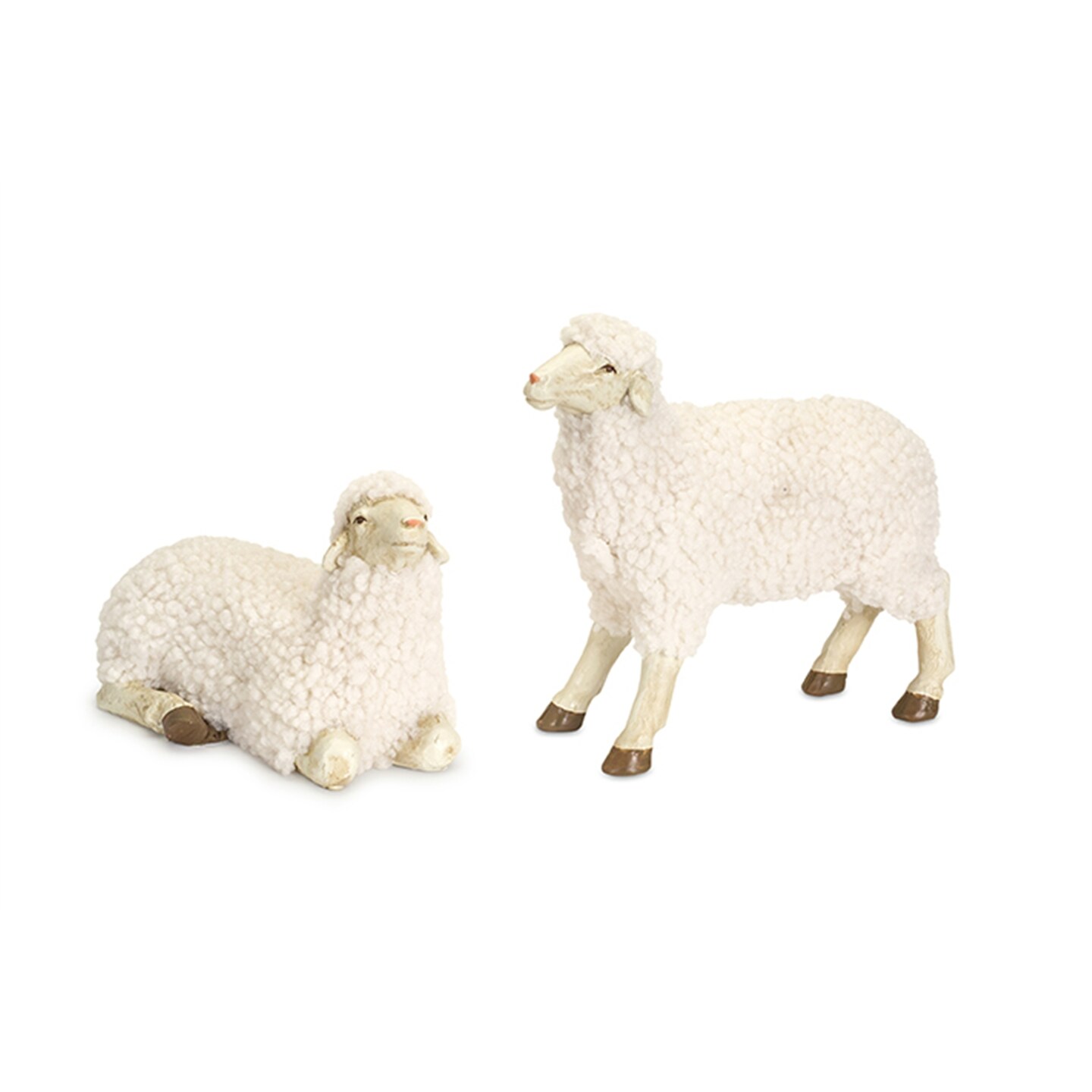 Melrose Set of 4 Sheep Tabletop Christmas Figurines 7.5&#x22;