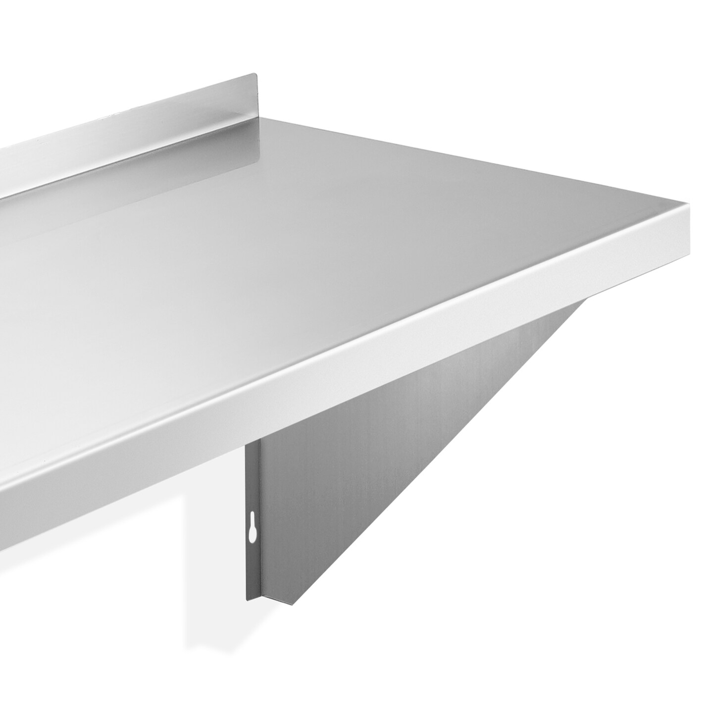 KUTLER Stainless Steel Shelf, NSF Commercial Wall Mount Shelves with Backsplash, Floating Metal Shelving for Restaurant, Kitchen, Home, Garage