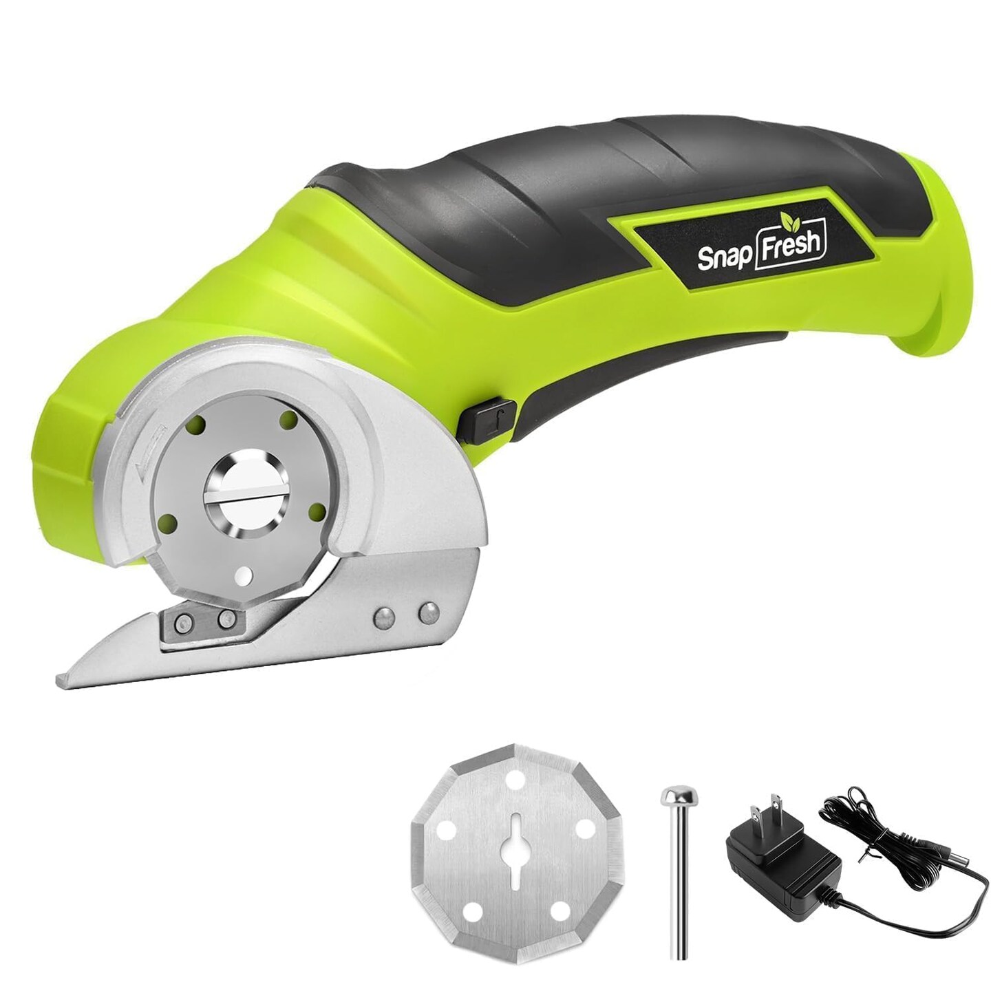 Cordless Electric Scissors, 4V Electric Mini Box Cutter, Carpet &#x26; Cardboard Cutter Tool with a Replacement Blade/Charger, Rotary Cutter for Cardboard Packages Leather Plastic &#xFF08;Green&#xFF09;