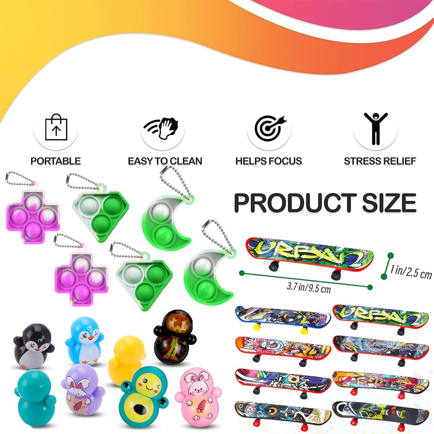 118 Pcs Party Favors for Kids, Pop Fidget Treasure Box Toys, Classroom Prizes, Pinata Filler Goodie Bag Stuffers, Treasure Chest Carnival Prizes, Prize Box Bulk Toys for Boys Girls 4-8