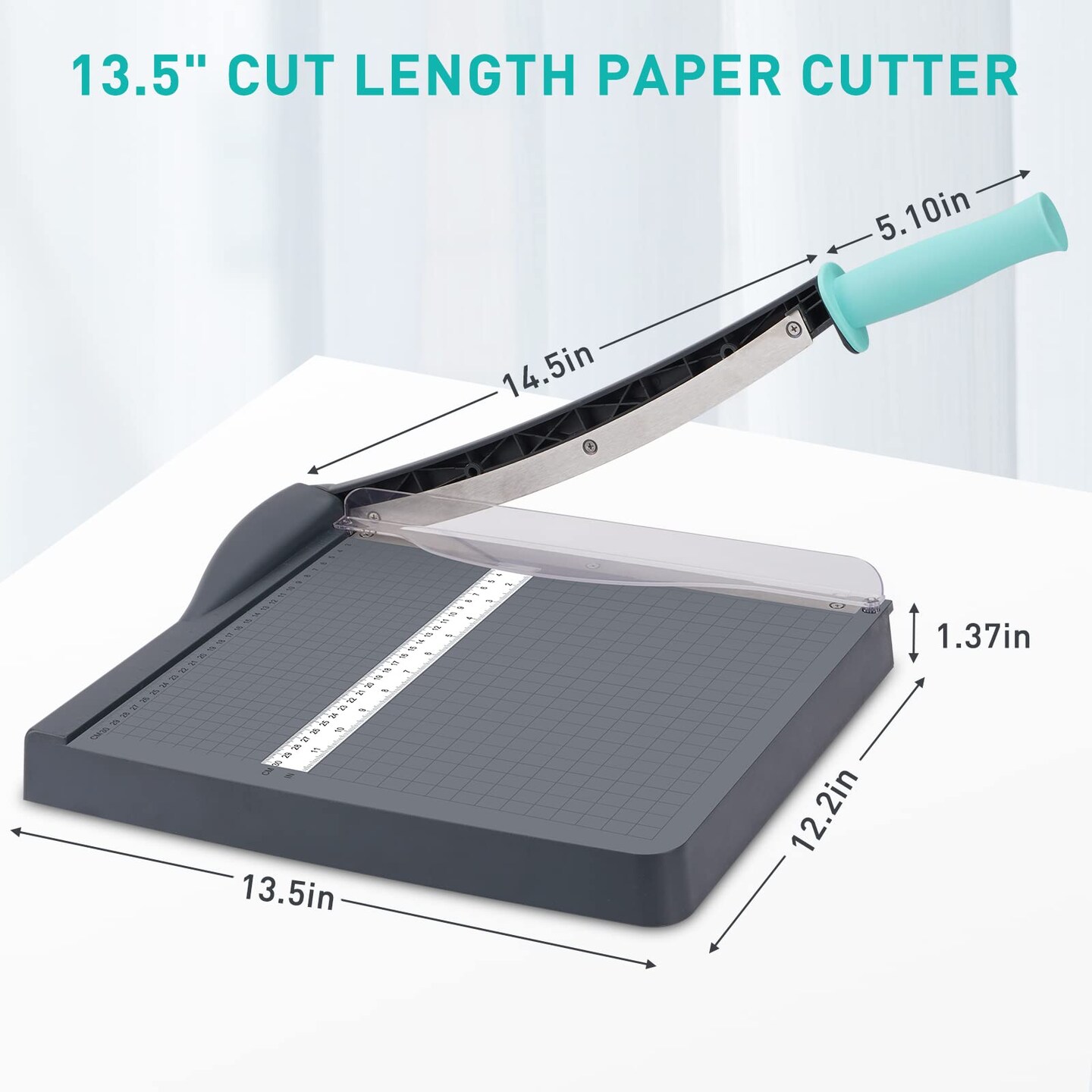 Paper Cutter, Paper Slicer with Safety Guard and Blade Lock, 12&#x22; Cut Length Guillotine Paper Cutter with 16 Sheet Capacity, Paper Cutters and Trimmers for Cardstock Cardboard (Gray)