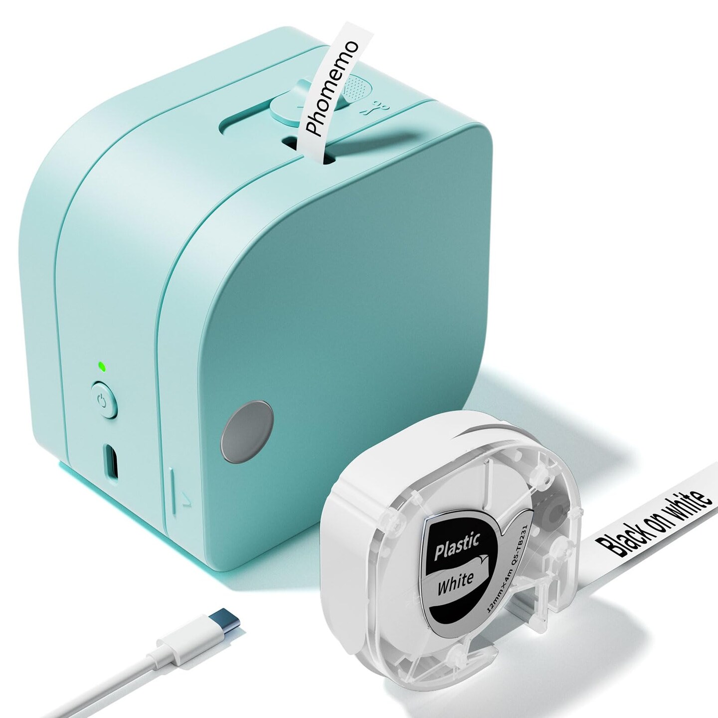 P12 Pro Label Maker Machine with Tape, Mini Bluetooth Label Printer Wireless Labeler Sticker Maker with Multiple Templates Available for Office Organization Home Kitchen Storage, Green