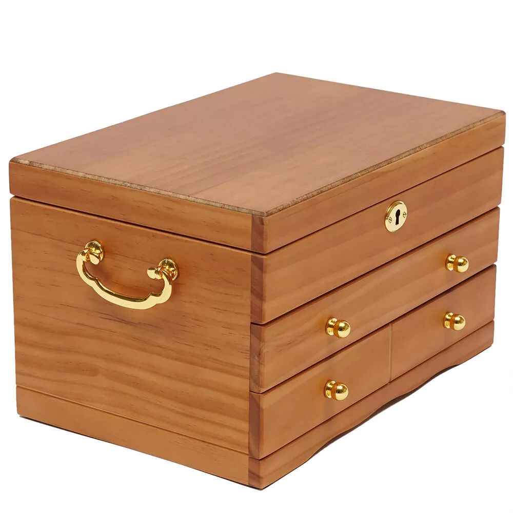 Kitcheniva Large Wooden Jewelry Box With Safe Lock