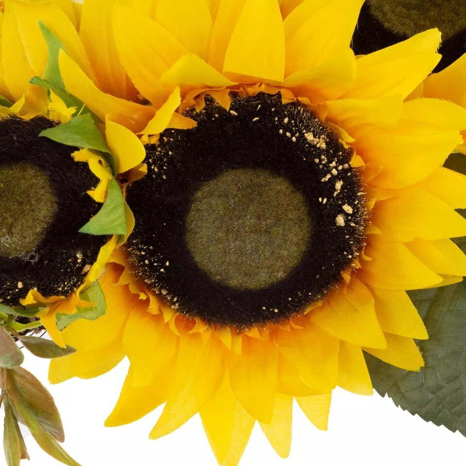 20 In Summer Wreaths for Front Door Faux Sunflower Wreath Door for Home Decor
