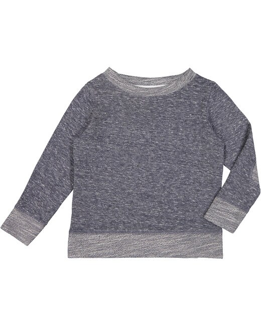 Rabbit Skins® Toddler Harborside Melange French Terry Crewneck with Elbow Patches