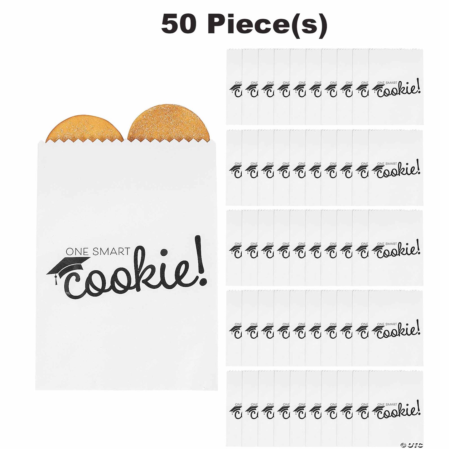 5 1/2&#x22; x 8&#x22; Bulk 50 Pc. Graduation Party One Smart Cookie Paper Treat Bags