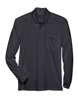 CORE365® Adult Pinnacle Performance Long-Sleeve Pique Polo with Pocket