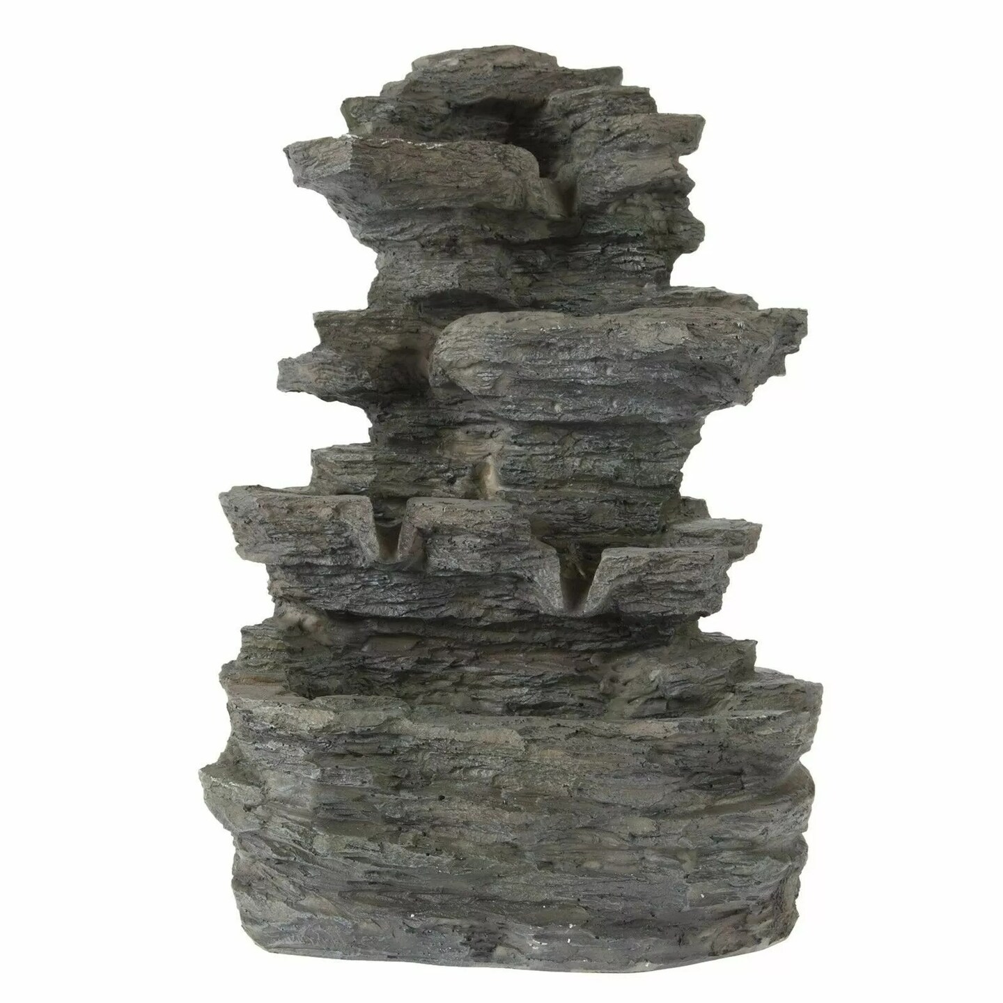 Tabletop Water Fountain LED Lights Cascading Stone Rock Falls 15.5 Inches High