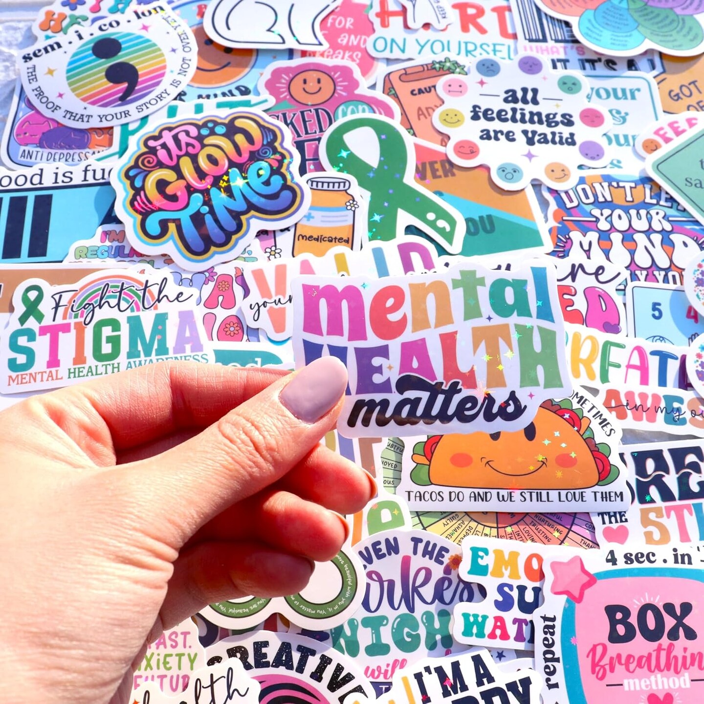 150 PCS Mental Health Matters Stickers Pack for Journals, Laptops, Water Bottles