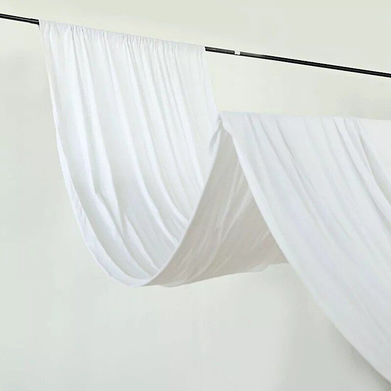5 ft x 30 ft White Polyester Ceiling Drapes Backdrop Curtain Panel Party Home
