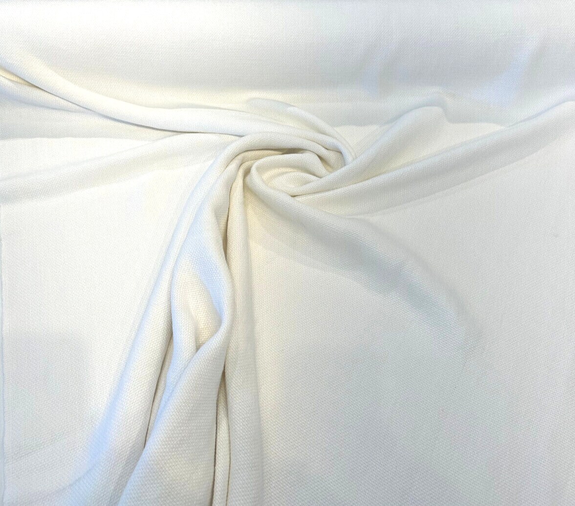 1 Yard White Washed Heavy Irish Linen Upholstery Fabric Durable 53 Inches Wide