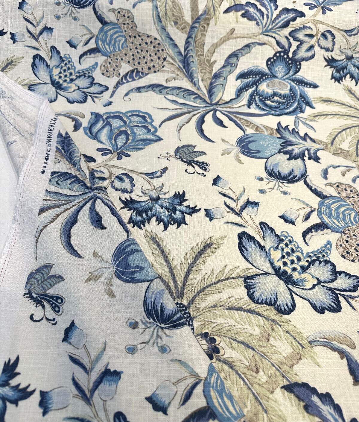 1 Yard Exotic Curiosity Porcelain Tropical Upholstery Fabric 54 Inches Wide