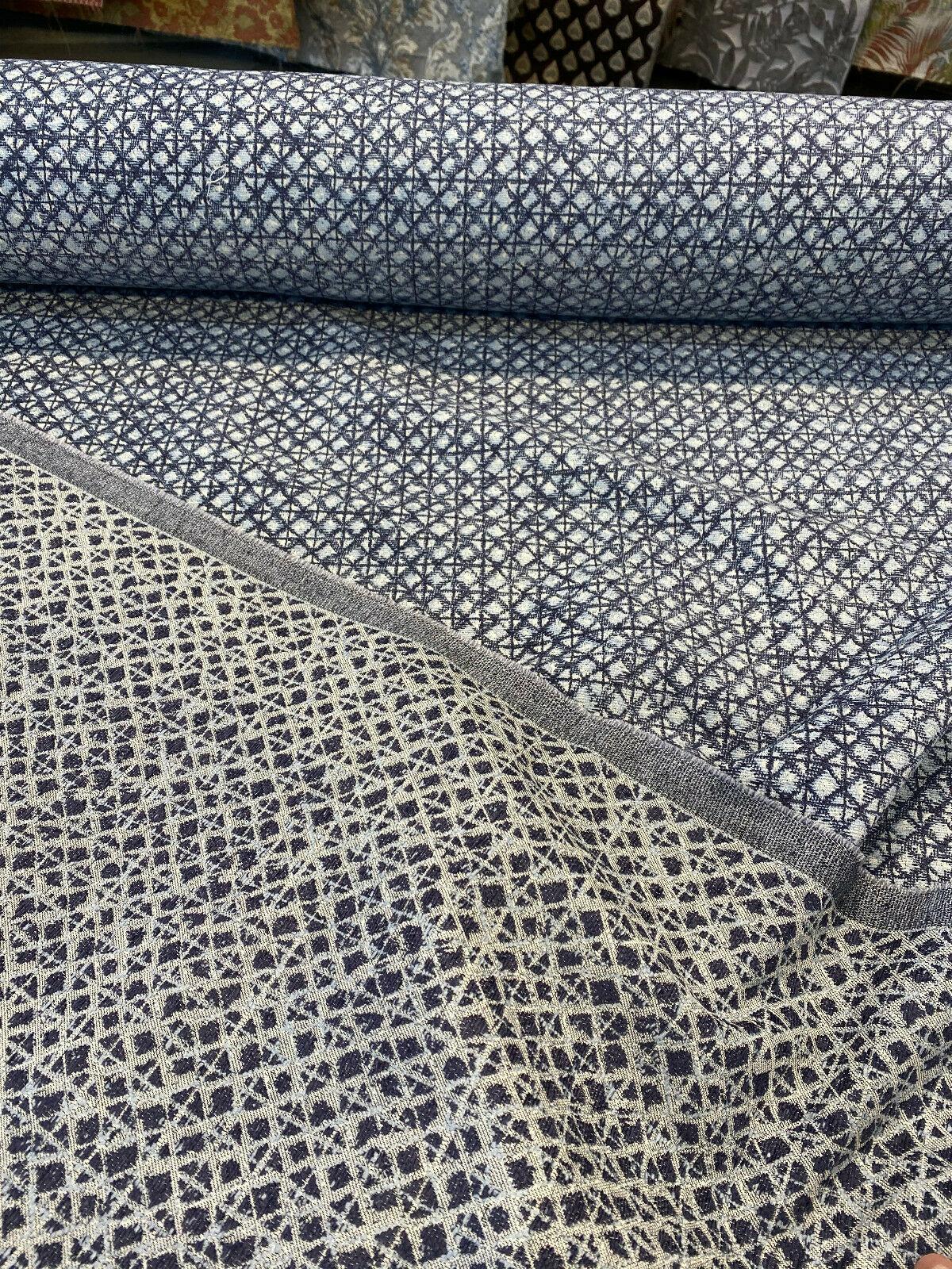 1 Yard Saltaire Blue Chenille Upholstery Fabric 100% Polyester Multipurpose 54 Inch Width