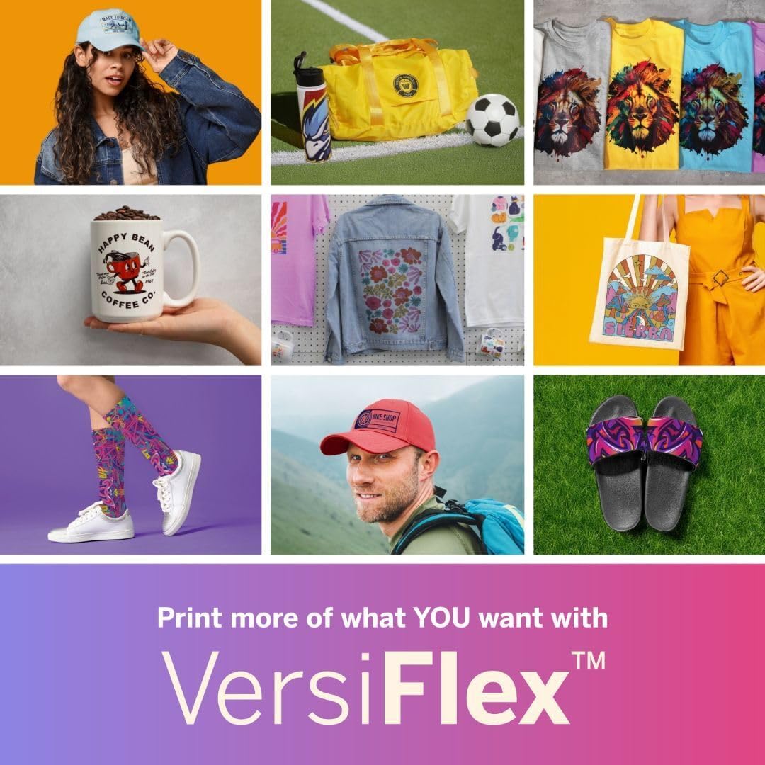 Sawgrass SG500 VersiFlex Printer Bundle, Innovative Inks &#x26; Light Heat Transfer Paper Bundle - Soft-Touch Infusible Ink, 8.5x11 Paper - Professional Results on Untreated Fabric and Wood