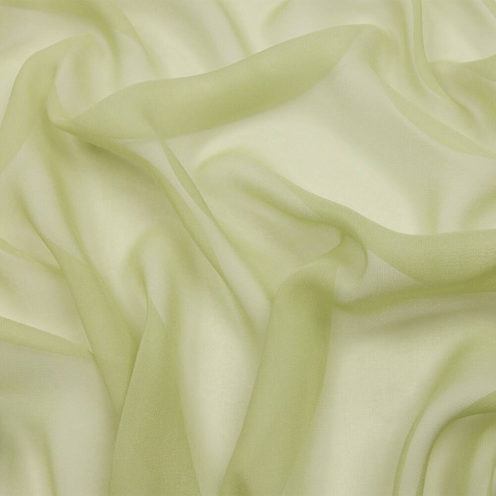 1 Yard Premium Silk Chiffon Fabric Sheer Lightweight Flowing Nile Green 54 Inch Width
