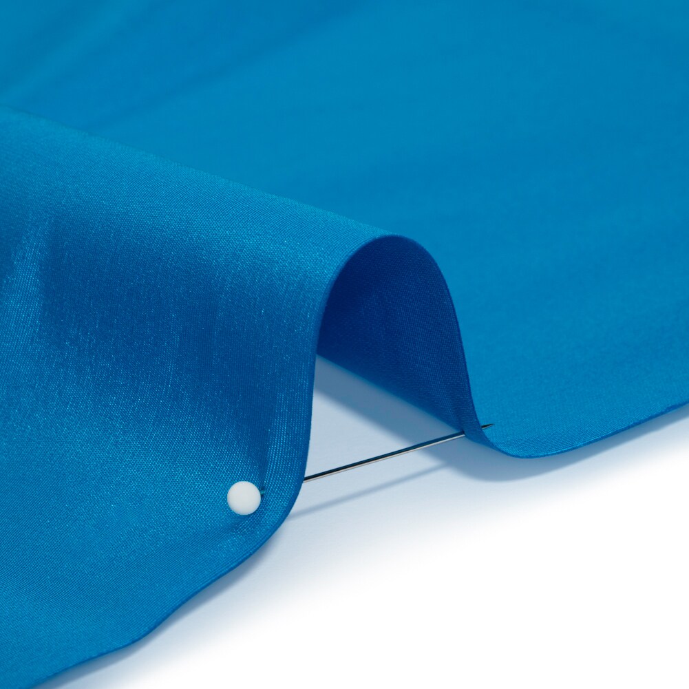 1 Yard Cerulean Silk Faille Fabric Medium Weight Lustrous Smooth Solid 54 Inch Width