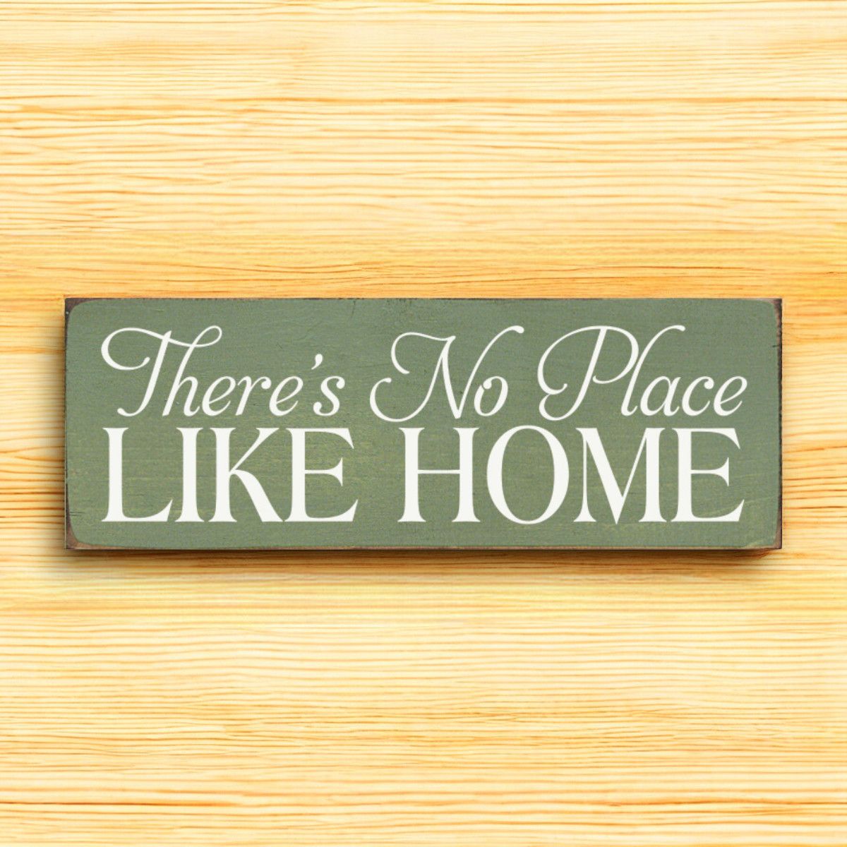 'There's No Place Like Home' Knotty Pine Wood Sign Small Rustic Wall Decor