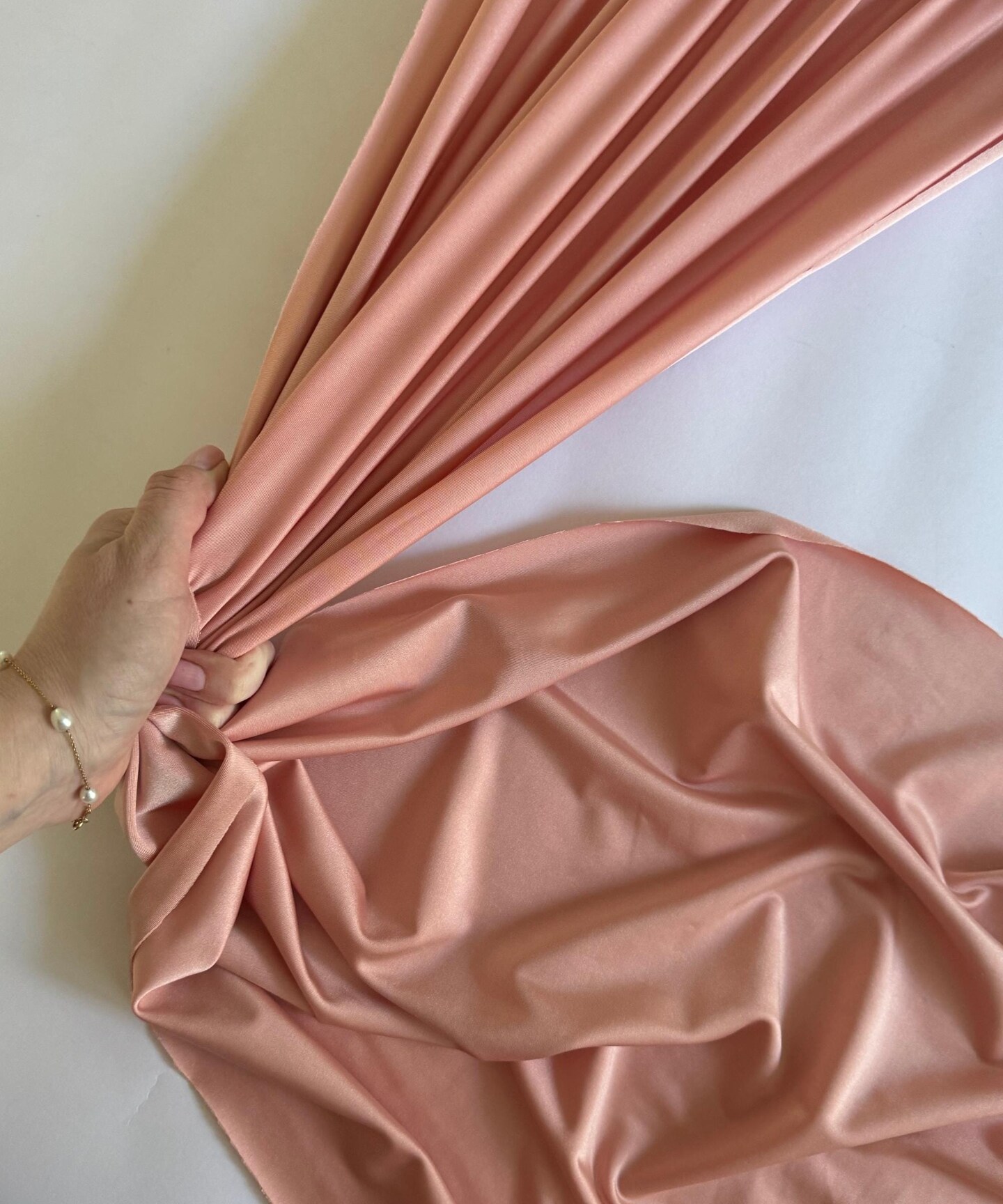 Blush Pink Nylon Spandex Fabric by the Yard, 60" Wide 4-Way Stretch Milliskin Fabric for Activewear, Swimwear, Dancewear