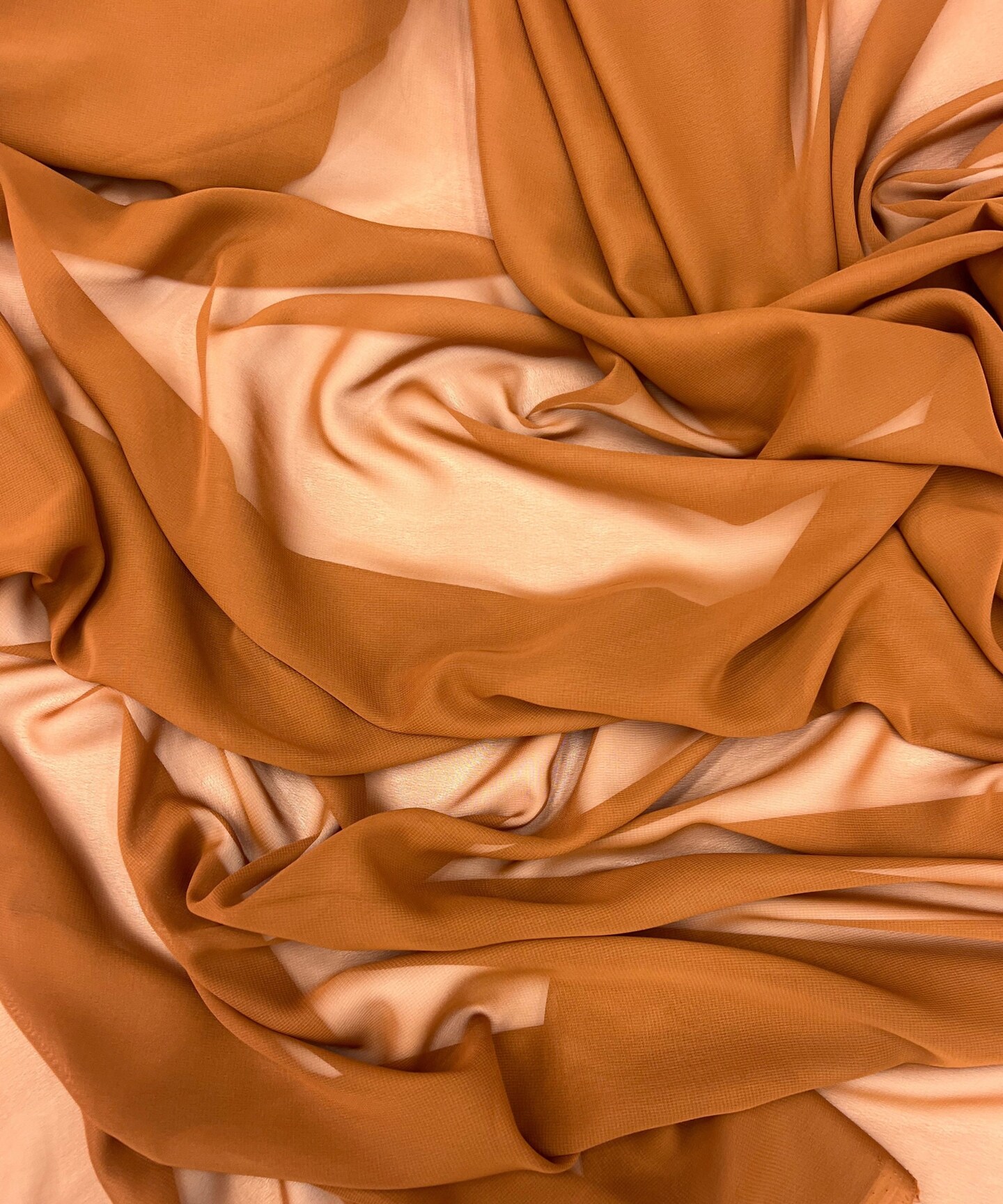Rust Copper Matte Chiffon Fabric by the Yard, 58" Wide Lightweight Sheer Draping Fabric for Chuppah, Wedding Arch, Table Runner