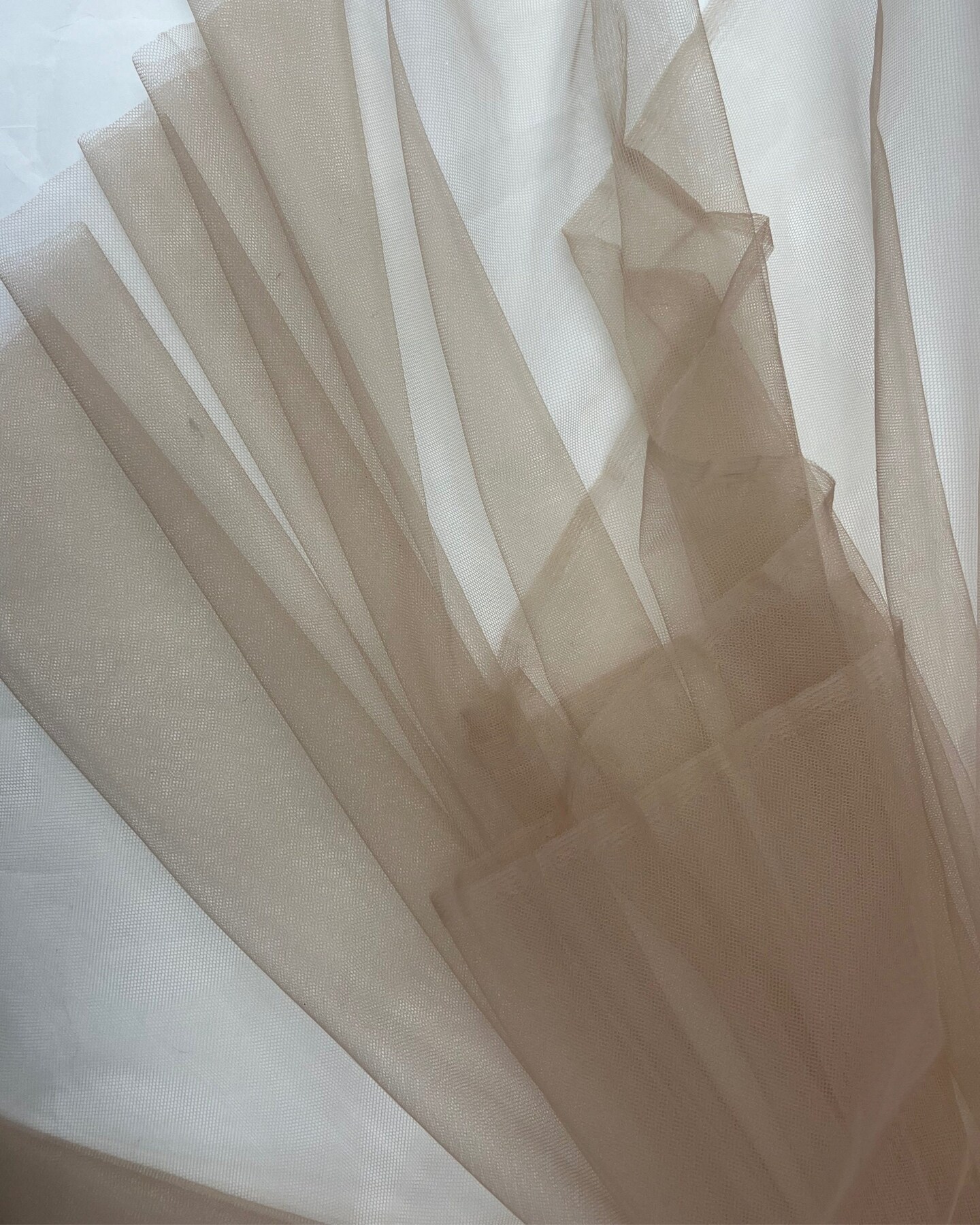 Medium Nude Nylon Tulle Fabric by the Yard, 63" Wide Soft Stretch Mesh Fabric for Veils, Wedding Dresses, Decor & Sewing