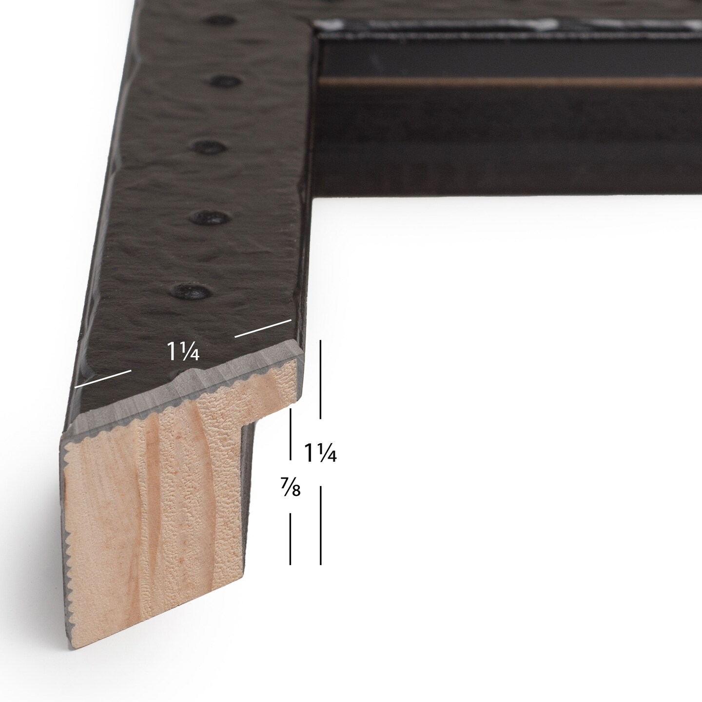 20x20 Picture Frame, Rivet 1.25 Inch Wood Moulding, Wall Display Frame for Art, Posters, or Photos by wallsthatspeak