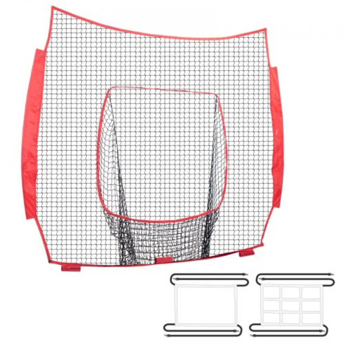 7x7ft Portable Baseball Softball Practice Net with Dual Target Frames for Athletes or Skilled Players