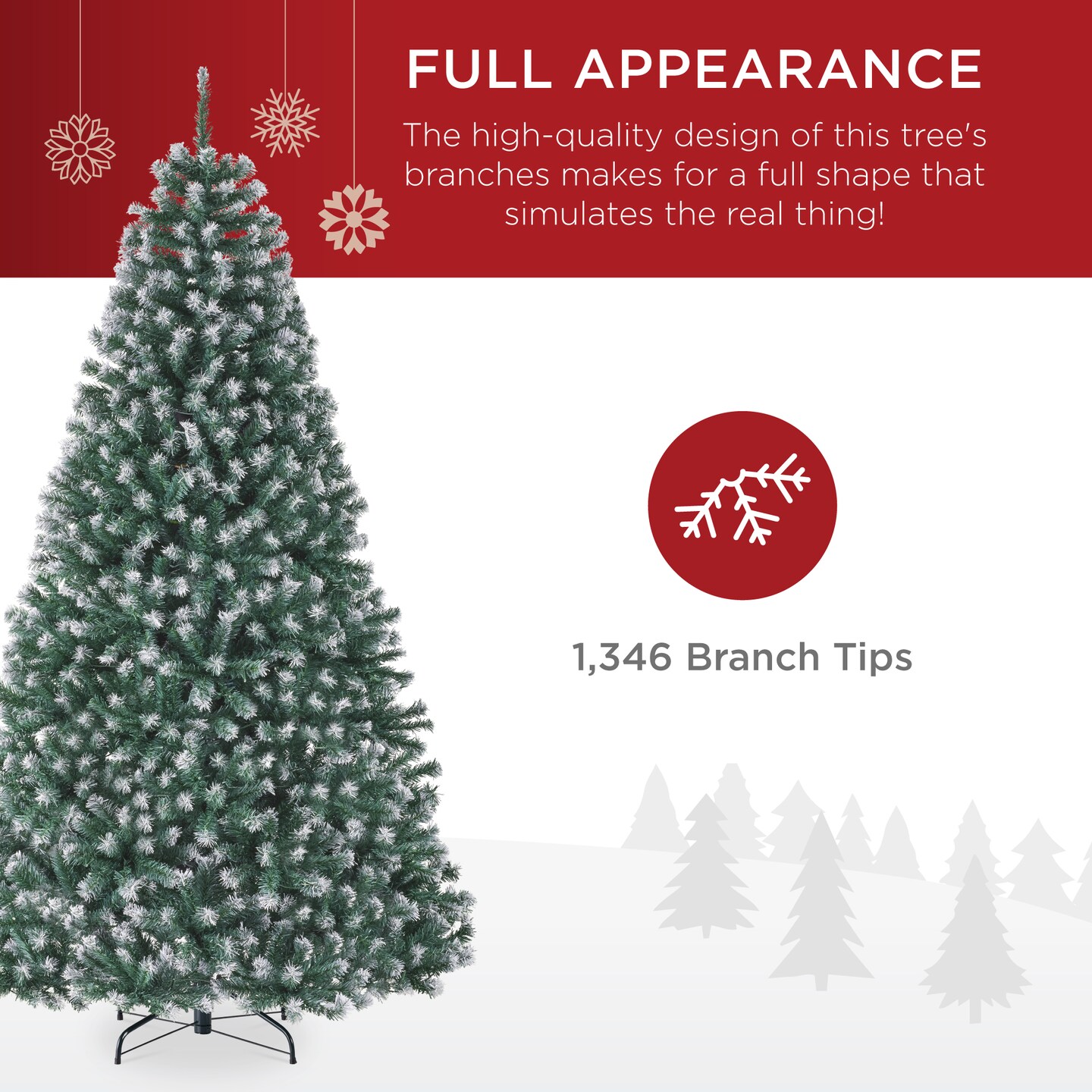 Best Choice Products Artificial Frosted Christmas Tree, Premium Unlit Spruce Design, Dense Branches &#x2013; Blue Spruce