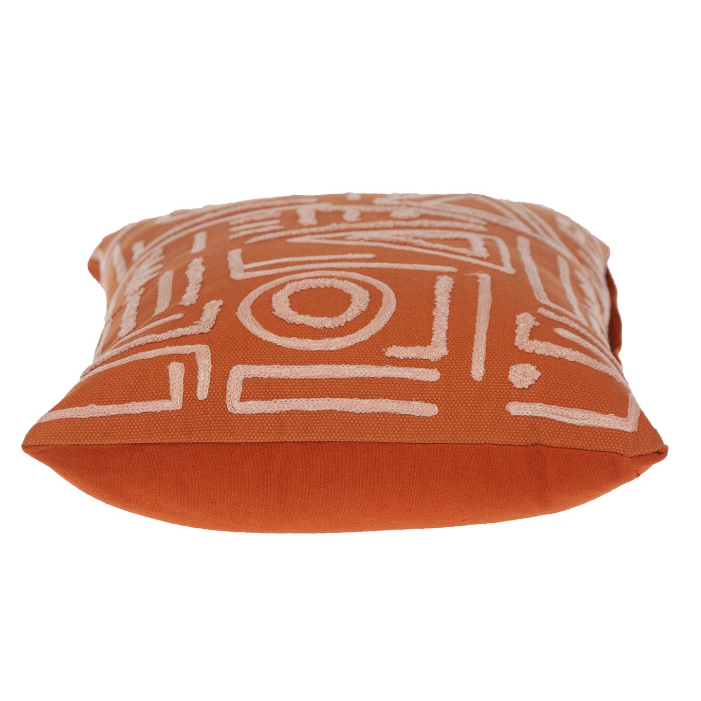 Edge Collections - Orange - Boho Geometric Lumbar Throw Pillow - 1 Piece