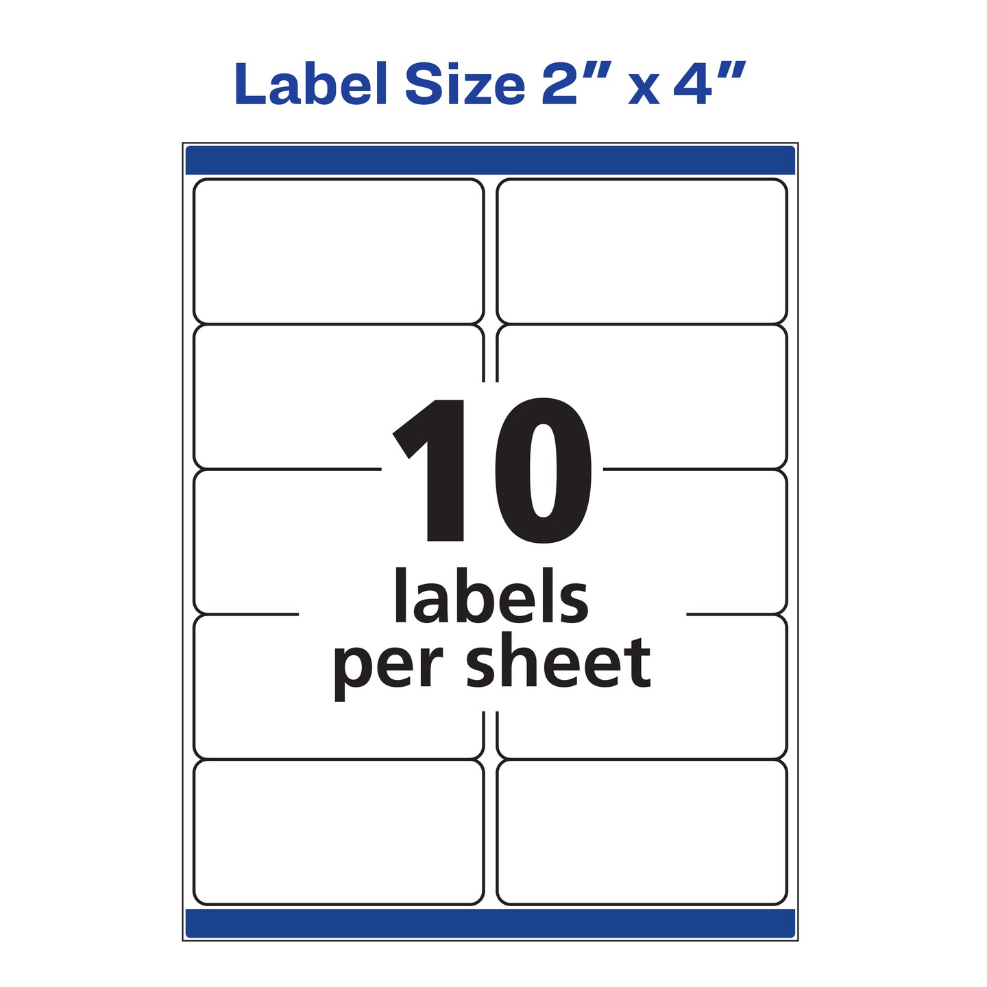 Avery White Address Labels with Permanent Adhesive, Sure Feed, 3 Sizes: 1&#x22;x 2 5/8&#x22; (300 Labels,18160), 2&#x22;x 4&#x22; (100 Labels,18163), 2/3&#x22;x 1 3/4&#x22; (600 Labels,18294), 1 Pack of Each, 1,000 Labels Total