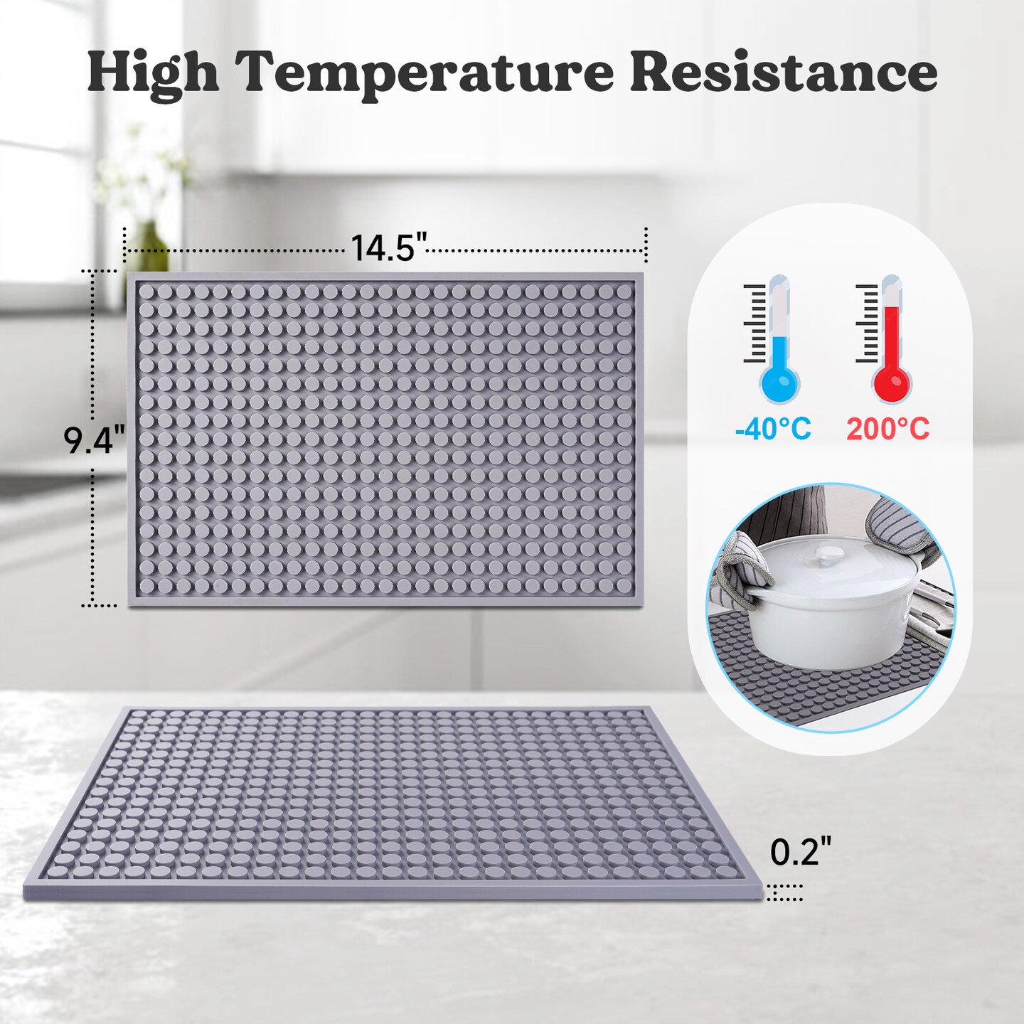 LET&#x27;S RESIN Resin Collector Mat, Easy Clean &#x26; Silicone Heat Resistant Mats 14.5&#x27;&#x27; x 9.4&#x27;&#x27;, Non-Slip Multipurpose Thick Silicone Mats for Resin Molds, Epoxy Resin, Cup Turner, Kitchen Counter, Placemat