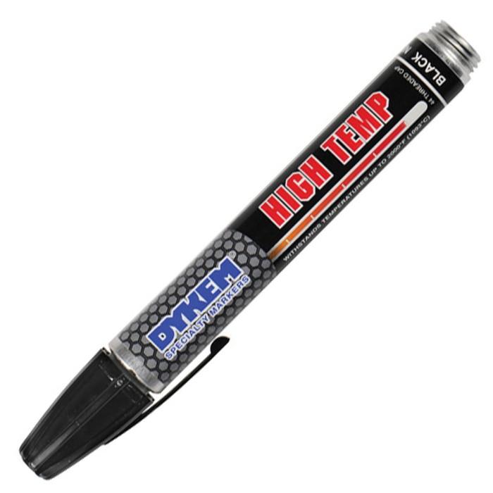 Dykem High Temp Black Fusing Pen Medium Tip for Glass, Ceramics & More