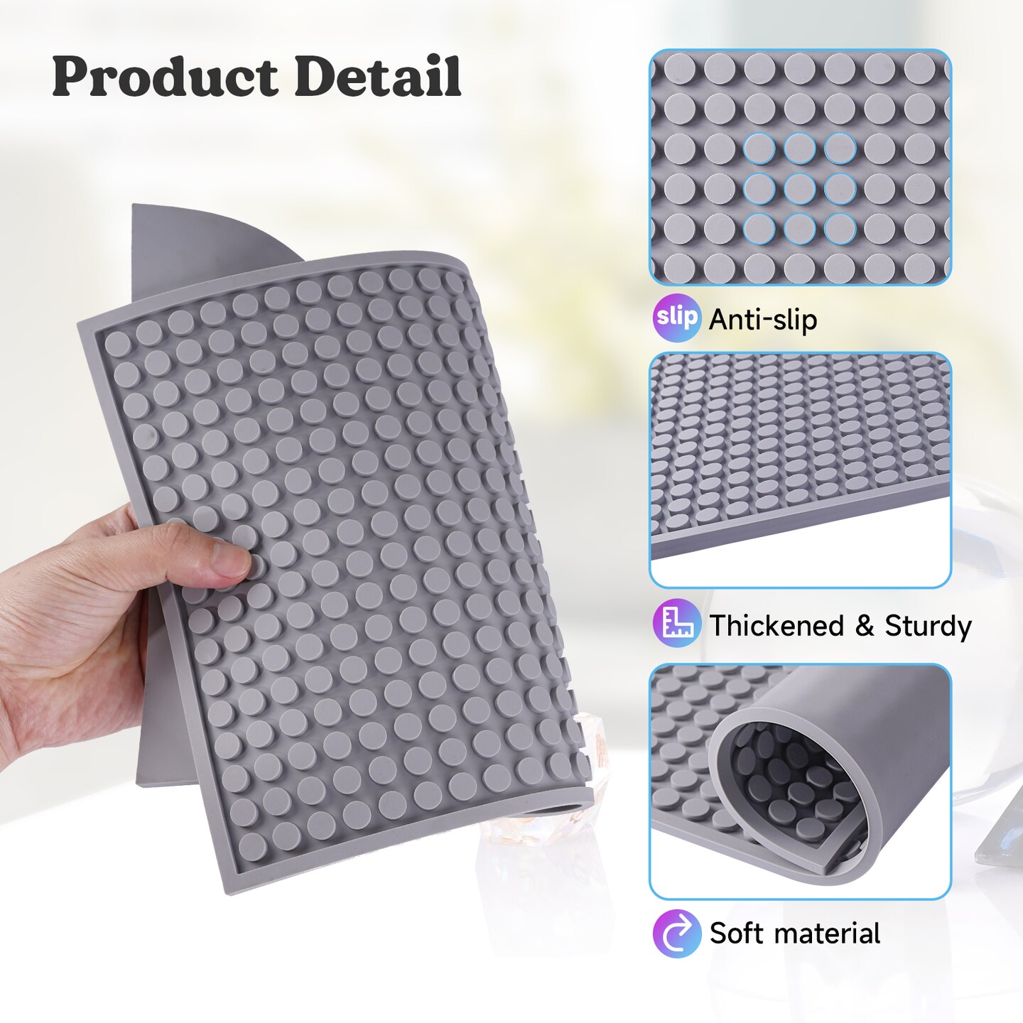 LET&#x27;S RESIN Resin Collector Mat, Easy Clean &#x26; Silicone Heat Resistant Mats 14.5&#x27;&#x27; x 9.4&#x27;&#x27;, Non-Slip Multipurpose Thick Silicone Mats for Resin Molds, Epoxy Resin, Cup Turner, Kitchen Counter, Placemat