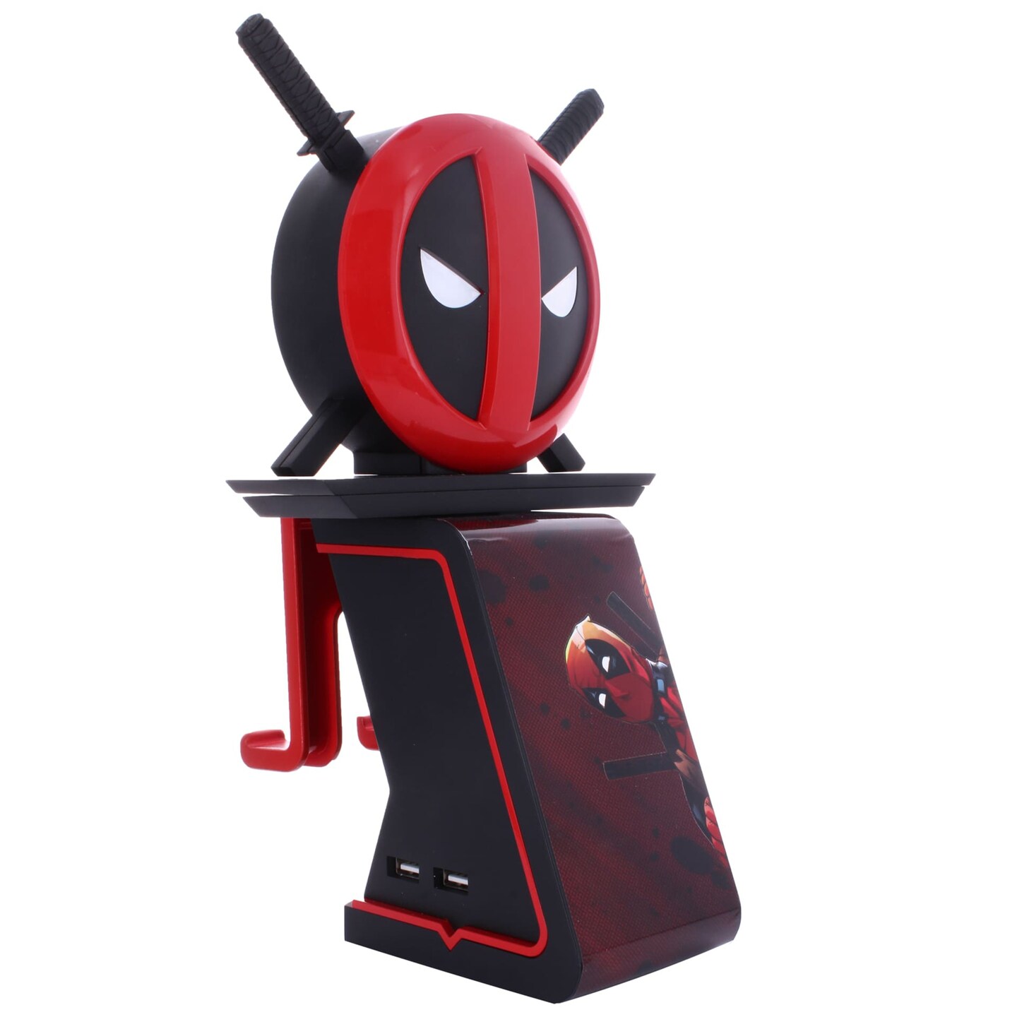 Cable Guys LED IKONS: Marvel Deadpool - Charging Phone &#x26; Controller Holder - Light Up Gaming Controller / Mobile Phone / Device Charging Holder, Exquisite Gaming, Officially Licensed, Includes 4&#x27; Charging Cable