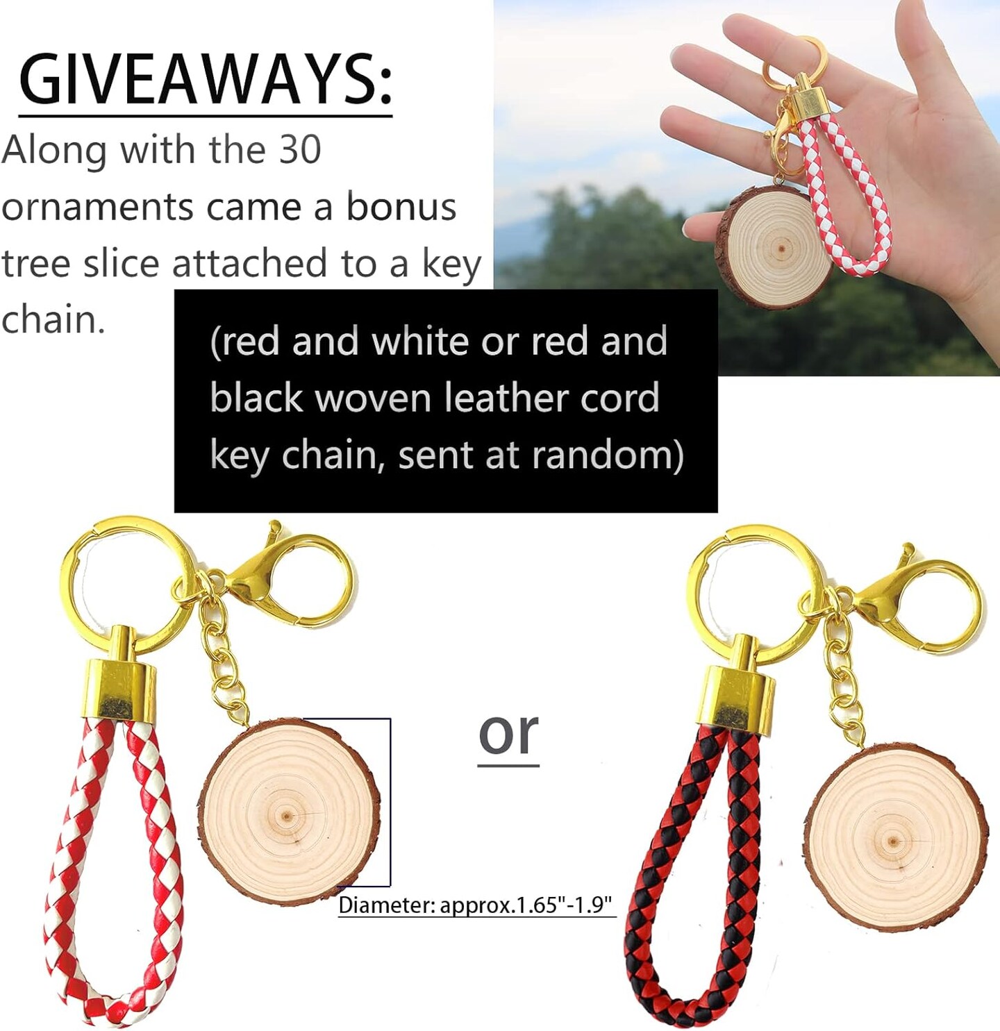 Wood Slices 30 Pcs 3.5-4.0 inch Natural Rounds Unfinished Wooden Circles Christmas Wood Ornaments for Crafts Wood Kit Predrilled with Hole Wood Coasters Craft Supplies for DIY and Painting