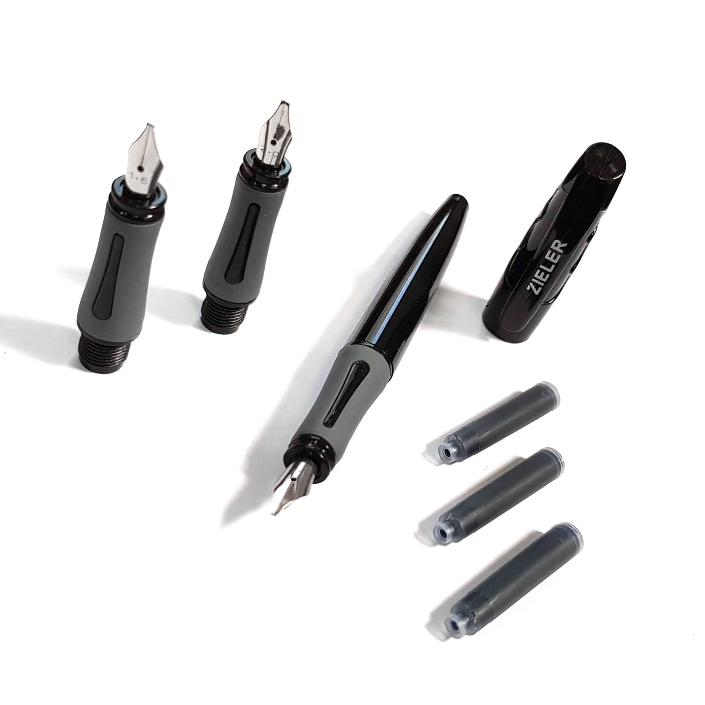 Zieler&#xAE; Introductory Calligraphy Pen Set, 3 Nibs &#x26; 1 Pen with Cartridges