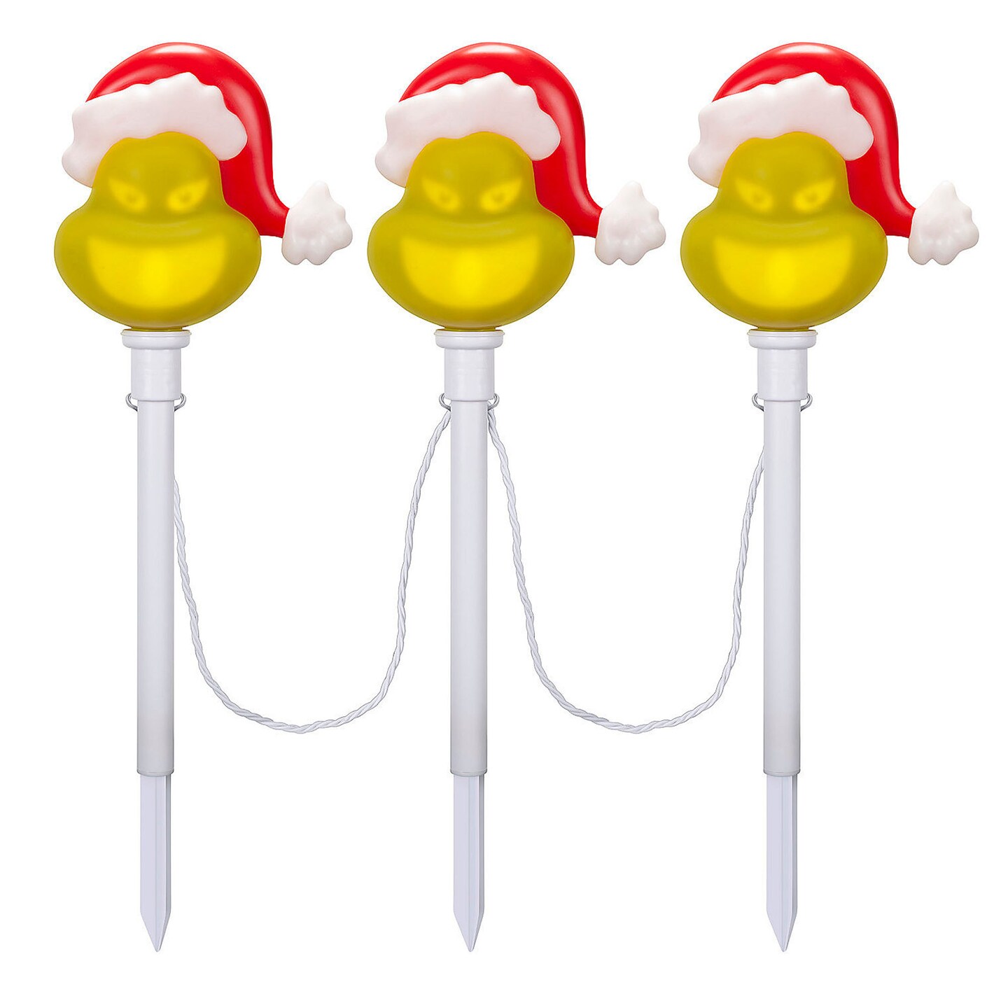 Lightshow EmoteGlow Grinch Pathway Yard Stakes, 22&#x22;