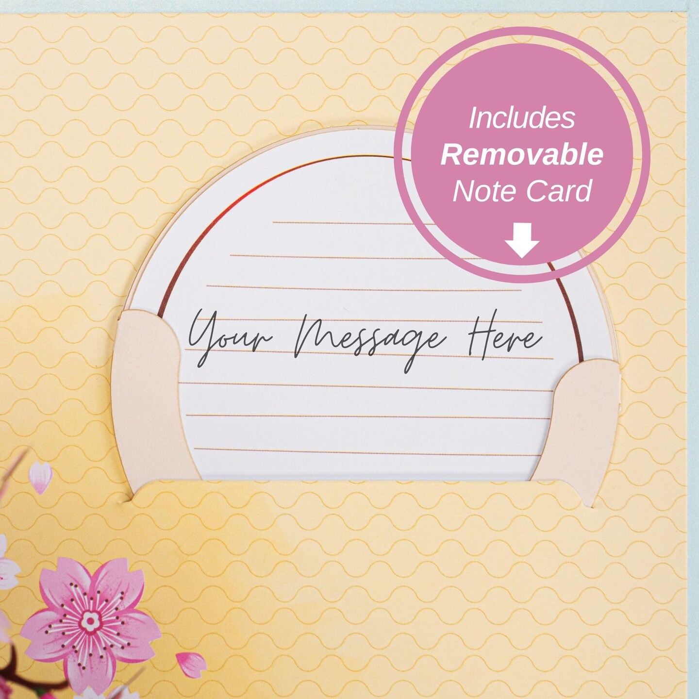 Paper Love 3D Cherry Blossom Flower Bouquet Pop Up Card, with Forever Flowers Keepsake, Gift For Birthday, All Occasion or Just Because - Oversized 10&#x22; x 7&#x22; Cards - Includes Envelope And Note