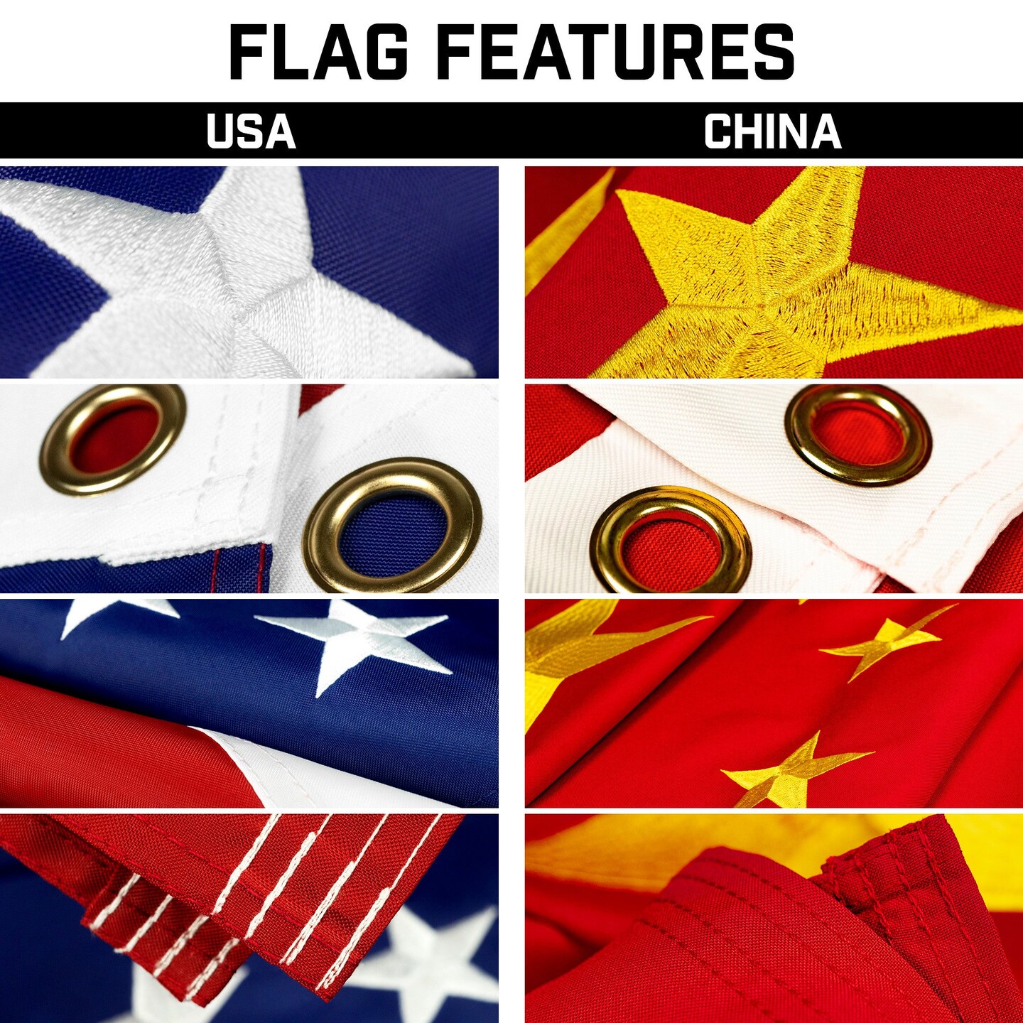 G128 Combo Pack: 25 Ft Telescoping Aluminum Flagpole (Silver) &#x26; American and China Flags 3x5 Ft, Both ToughWeave Series Embroidered Polyester | Pole with Flags Included